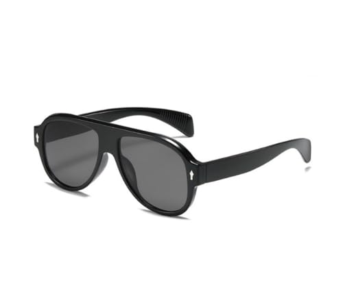 Image of IKANOO Retro Aviator Sunglasses for Women Men 70s Square Sun Glasses Trendy Vintage Orange Shades (Black)