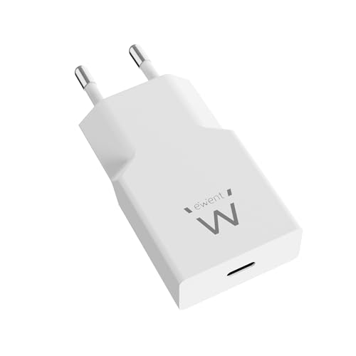 Ewent Caricabatterie Caricatore Rapido GaN Fast USB-C e USB-A per Tablet e Notebook, Caricatore 45W per iPhone 16/15/14 e anteriori, iPad Pro/Air, Air/Pods Pro, Samsung,Huawei,XiaoMi etc., Nero