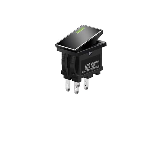 Interrupteur à bascule KCD1 7A 4 broches avec voyant vert 5V-24V