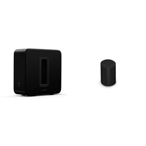 Sonos SUB (GEN3) Black & Era 100 - An icon, remastered. Next-gen acoustics. New look. Now with Bluetooth®. Introducing Era 100. Hear what you've been missing. (Black)