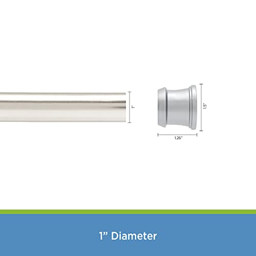 Kenney Twist & Fit No Tools Tension Shower Curtain Rod, 42-72", Brushed Nickel #TOP4