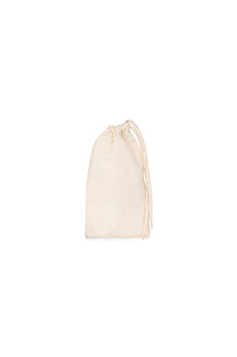 Bronta Mill Plain Natural 100% Cotton Drawstring Stuff Bags | Eco Friendly Storage Pouch | Beige - XS - 20cm x 14cm