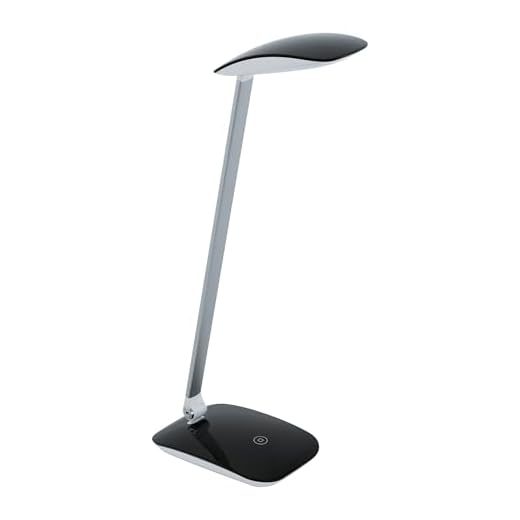 EGLO LED Tischlampe Cajero, 1 flammige Tischleuchte mit Touch, dimmbar, USB Lampe, Schreibtischlampe Modern, Minimalismus aus hochwertigem Kunststoff, Bürolampe in Schwarz