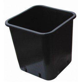Pot carré noir 24x24x28.3cm - 11L en plastique