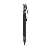 BASTION Bolt Action Pen Carbon Fiber Luxury Executive Ballpoint Pen for Men & Women | Ink Refillable Retractable Office Business Writing Pen | Fine Point EDC Pocket Pen (Carbon Fiber/Stainless Steel)
