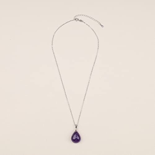 Gavu Teardrop Healing Amethyst Crystal Necklace #TOP5