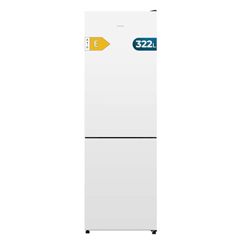 Cecotec Réfrigérateur Combiné 2 Portes Bolero CoolMarket Combi 322 White E. 322 L, Hauteur 185 cm et Largeur 60 cm, Basse Consommation, Système Multi Air...