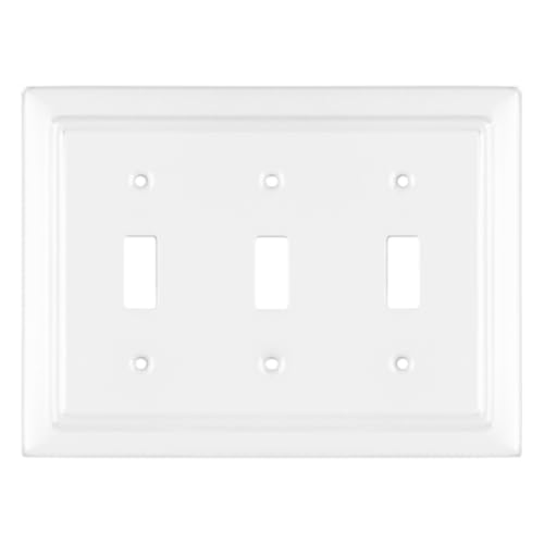 Monarch Abode 19053 Classic White Architectural Triple Wall Switch Plate
