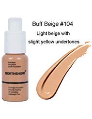 Matte Flawless Foundation Oil Control Full coverage Foundation Cream, Long Lasting Waterproof Liquid Concealer for Women Girls, 104 Buff Beige-30ml