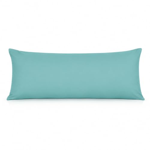 EVOLIVE Body Pillow Cover 21"x54", Microfiber Hidden Zipper (Aqua Sky)