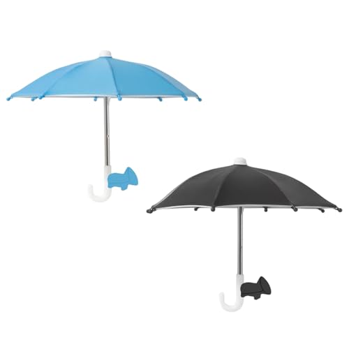 2Pcs Phone Umbrella for Sun Protection Dual Pack Phone Umbrella with Suction Cup UV Resistant Phone Shade for Outdoor Photography and Cycling Cute Phones Umbrellas for Photograph Bicycles Moto