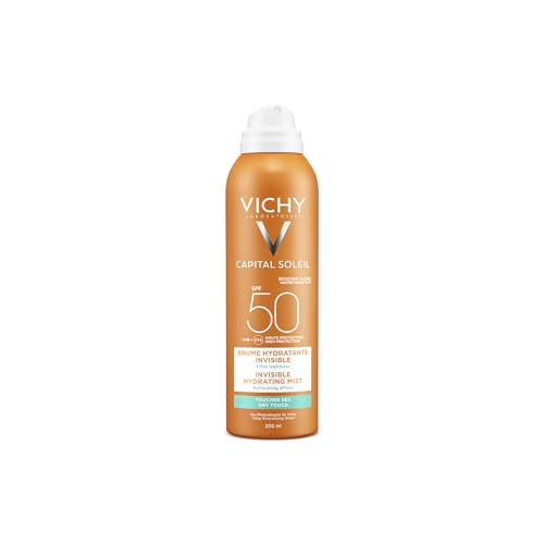 Vichy Bruma Invisible Hidratante, SPF50, Protege de los Rayos UV, Activos Dermatológicos, Capital Soleil, 200ml, El embalaje puede variar