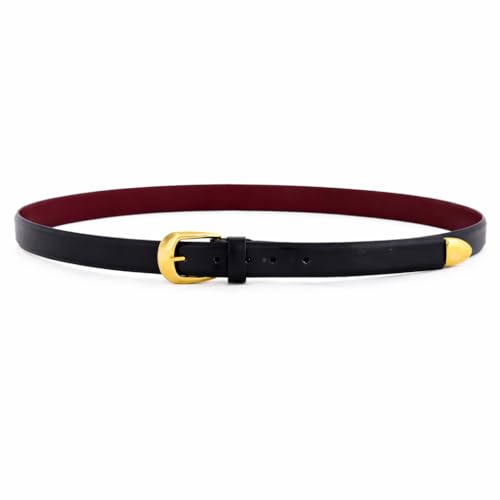 Image of Leatherman Men's Black Formal Leather Belt - Premium Italian Leather with Classic Metal Buckle | 1 Year Manufacturer Warranty
