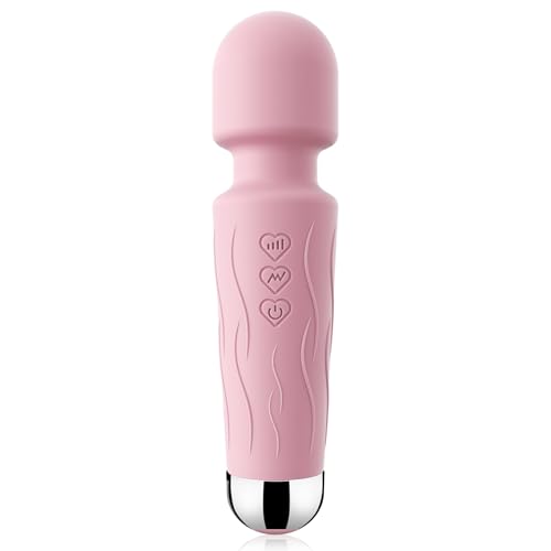 Kverg OnePlus Travel Portable Handheld Wand Massager for Deep Tissue Pain Relief for Shoulder Neck Massager Rose Pink