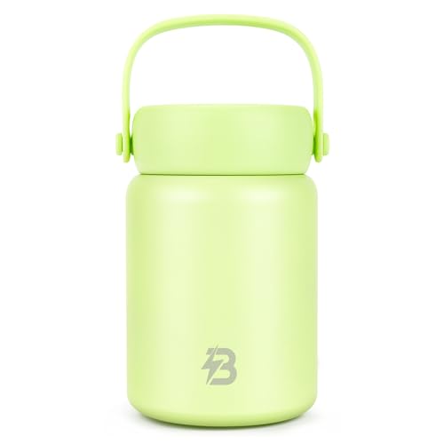 TSAKBAM Small Thermo for Hot Food,12oz Stainless Steel Insulated Food Jar, Wide Mouth Leak-Proof Soup Thermo for Adults Work or Travel (Green)