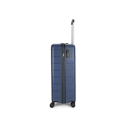 Image of Aristocrat Jude 56Cm Polyester Hard-Sided Small Cabin Spinner Luggage Trolley Bag with 8 Wheels (Blue)