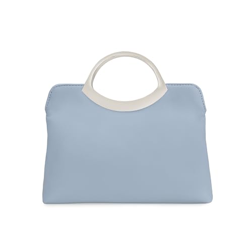 Image of IXEBELLA Stylish PU leather Small Prom Handbag Formal Women Party Clutch Dressy Wedding Purse (Powder Blue)