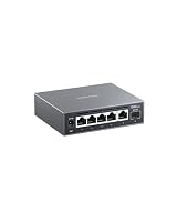XikeStor 2.5G Switch | 6-Port 2.5G Managed Ethernet Switch | 5X 2.5GbE RJ45 + 1x 10G SFP+ | VLAN/QoS/STP/IGMP/LACP, Web-Managed, Fanless Metall, für NAS, Gaming PC, WiFi 6 AP, IP Kamera – Ansicht 1