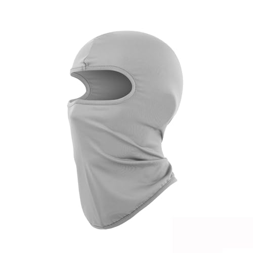 La Mejor Selección de Pasamontañas para Niño Top 10. 45 Máscara clásica de pasamontañas para niños y niñas, ligera, resistente al viento, protector UV, polaina para el cuello, esquí, ciclismo, Gris Claro, 4-11 Years