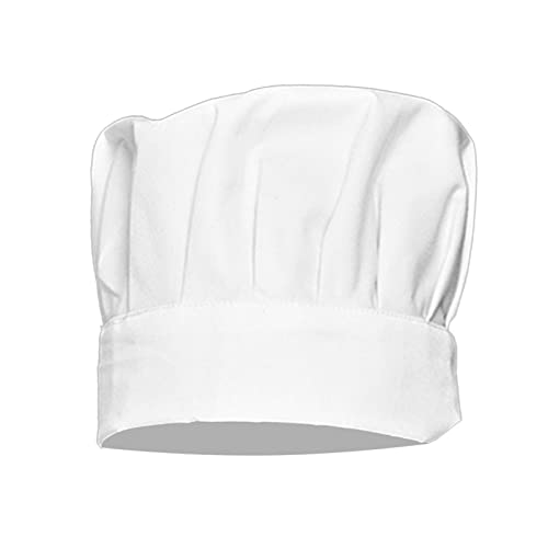 Cyrank Chapéu de chef, chapéu de chef, branco, ajustável, elástico, para cozinheiro, cozinha, chef,