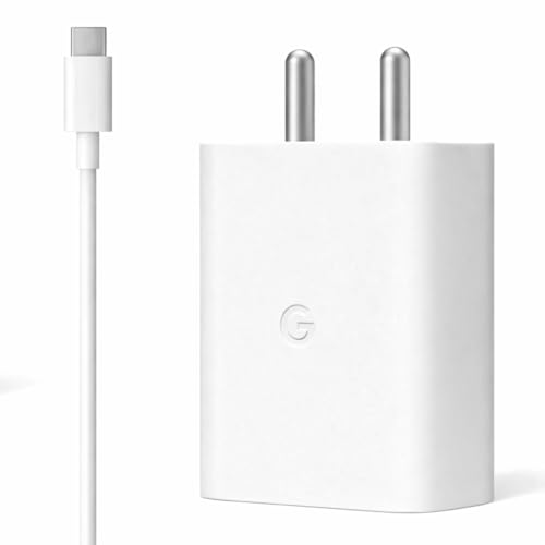 Image of Google 30W C-Type Rapid Charger Adapter with 1M Type C Cable Compatible with Pixel 10|10 pro XL|9|9A|9 Pro|9 Pro XL|9 Pro Fold|8|8A| 8 Pro|Chromebook |Buds|Tablet|30 watt USB C Quick Charging Adaptor