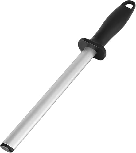 Kodrily 8 Inch Knife Sharpener Rod Professional Steel Knife Sharpening Honing Tool, Diamond Knife Sharpening Rod, Professional Kitchen Knife Honer Steel for Honing Knife Blades, Chef Knives