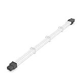 Silyr Braiding 6 Pin PCIe Extension Cable,VGA PSU Power Supply Cable,GPU Cables Female to Male,Compatible Z790 Motherboard Front Panel Type-C 11.8in White