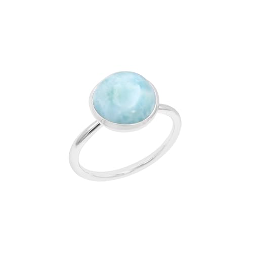 Bague Larimar en argent sterling 925 anti allergie peau