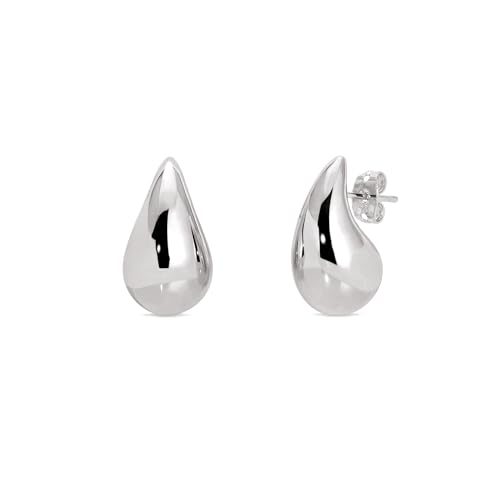 Small Teardrop Gold Chunky Earrings for Women,Thick Gold Plated Hoop Hypoallergenic Water Drop Earring Dupes for Women 18MM