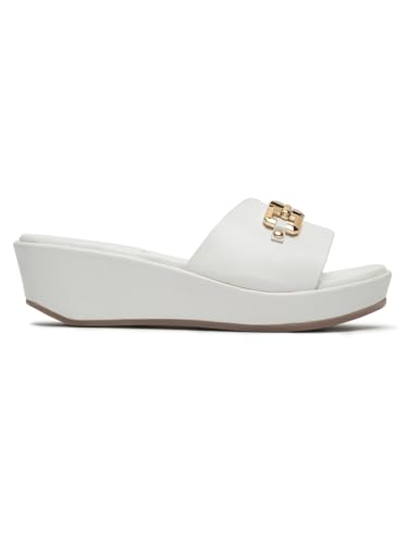 Image of Bruno Manetti Women's Slipon Back Open with Upper Golden Buckle Round Toe Comfort Platform Wedges