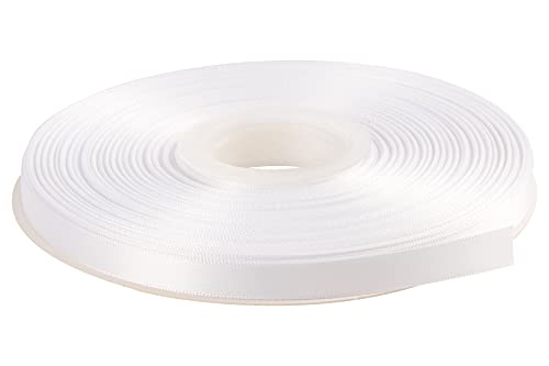 AVANAVA 3/8 Inch Wide Double Face Satin Ribbon - 50 Yards (029-White)