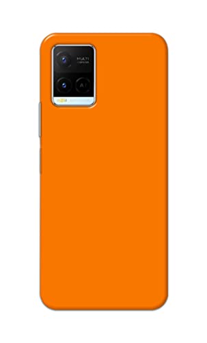 Image of Plain Orange Hard Back Case Cover for Vivo Y21 (2021) / Y33S Back Cover -(J5) VNS2229
