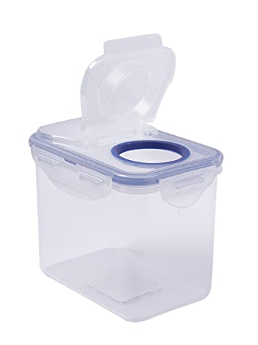 Image of LocknLock Classic Rectangular Plastic Airtight Food Storage Container With Leak Proof Flip Lid, 1 Liter, 1 Piece, Transparent