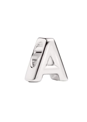 Anduonie Charms buchstabe Charm Anhänger Silber 925 für Armbänder Red charm anhänger beads charms kompatibel mit europäischen Armbändern und Halskette für Frauen (A)