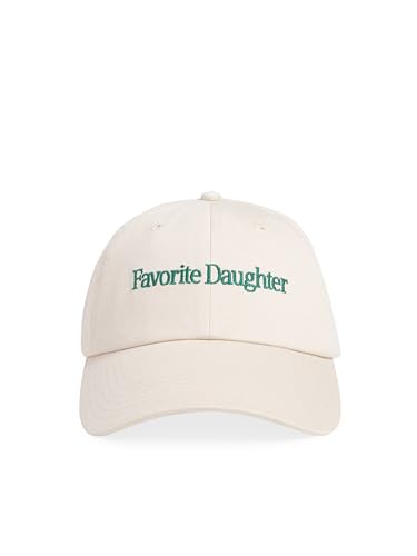 Favorite Daughter Womens Classic Logo Baseball Hat, Khaki W/Green, One