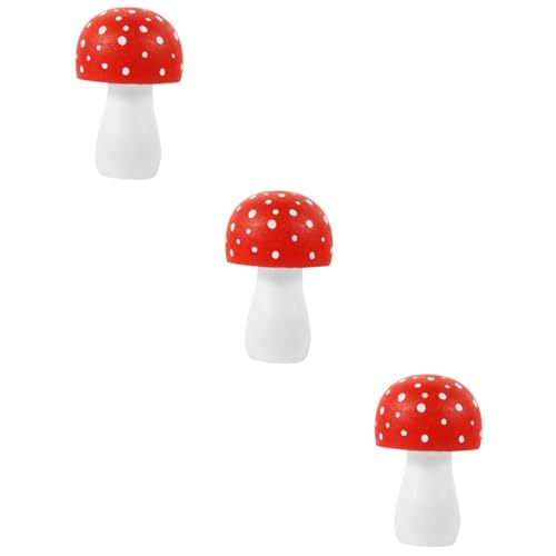 ABOOFAN 3 Pièces Ornement de décoration de Champignon étagères en Verre décor de Table de dîner Champignon Decoration Champignons Decoration Fausses Plantes d'extérieur Plante Artificielle