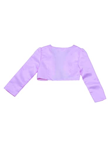 Kids Girls Long Sleeves Bolero Shrug Formal Satin Cardigan Jacket Wedding Pageant Flower Dress Cover Up4