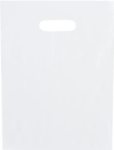 500 Natural Frost Merchandise Bag, 9"x12" with Die Cut Handle, No Gusset