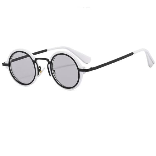 Lunettes de soleil vintage homme femme petites lunettes rondes punk hip-hop en métal et PC