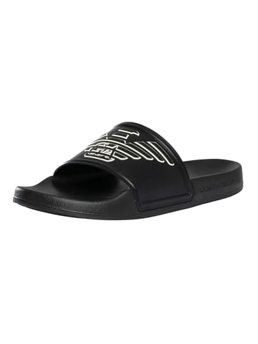 Image of Emporio Armani Men's Scarpe Slider, Black/White, 9 UK