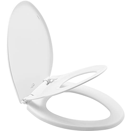 Little2Big 181Slow 000 Toilet Seat With Built-In Potty Training Seat, Slow-Close, And Will Never Loosen, Elongated, White #TOP1