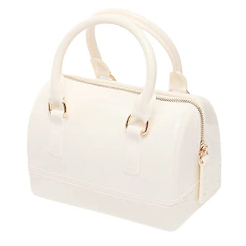 Image of Ladies Summer Jelly Pillow-shaped Top Handle Handbag Candy Color Transparent Crystal Purse