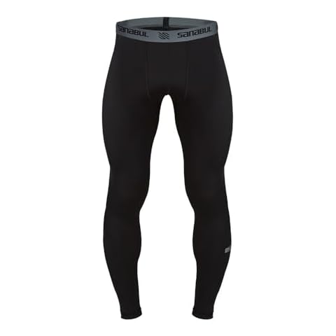 Sanabul Essential Compression Tights Men No Gi Jiu Jitsu Spats - Black, Medium Cover