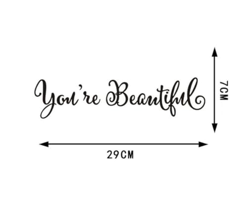 Sticker de Pared Bathroom Art You're Beautiful Negro miniatura 4