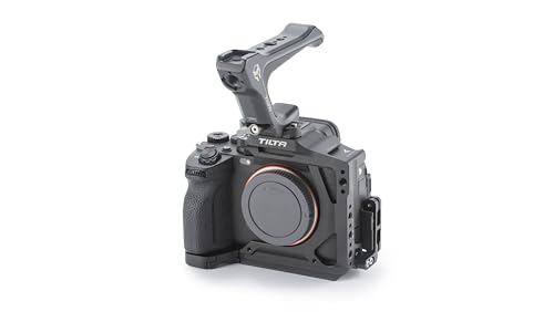 Image of Tilta Half Cage Lightweight Kit Compatible with Sony a7R V, with Mount Accessories via NATO, Cold Shoe and 1 /4 inch-20 Threads with Locating Pins | TA-T46-A (Black)