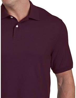 Harbor Bay by DXL Men's Big and Tall Piqué Polo Shirt, Tango Red Heather - Image 2