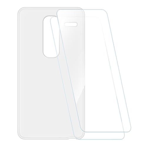 ESACMOT Bedruckte Hülle + 2 Glas Schutzfolie Kompatibel mit LG Class, Stoßfeste Weiche Cover & HD Klare Tempered Glass Folie (Weiß)