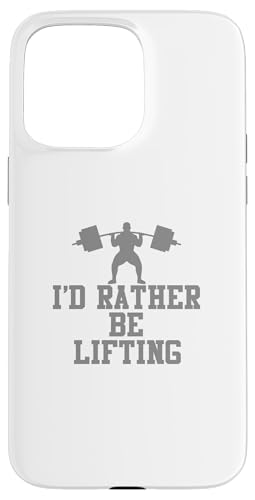 Id Rather Be Lifting グレー フィットネスジム スマホケース iPhone 15 Pro Max 用