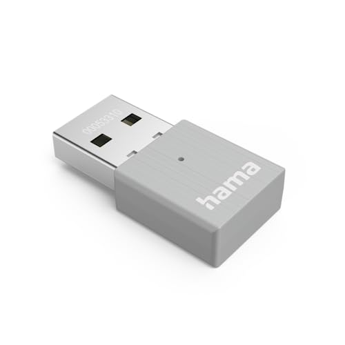Hama AC600 WiFi Nano USB Stick (USB WiFi 600Mbps, 2,4 GHz / 5 GHz, Nano Dongle WiFi für PC/Desktop/Laptop) Grau