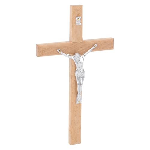 UNICRAFTALE Croix Murale Crucifix 12x11.5cm Décoration Murale Chrétienne En Bois Pour Domestique Cadeau Inspirant De Foi